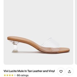 Larroude Tan and Clear Lucite Mule